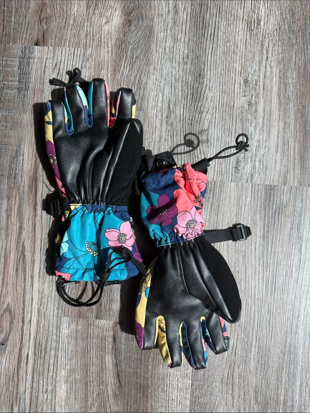 Burton Kids Floral Ski Gloves - Yellow, Blue, Pink, Black
